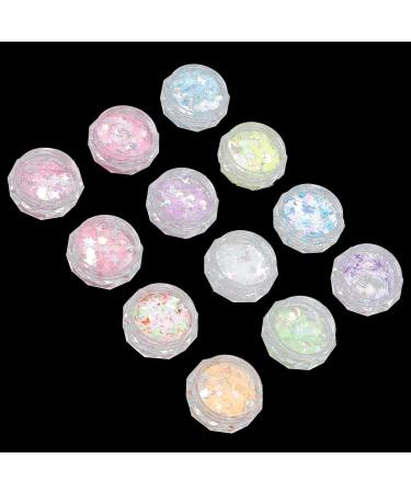 12 Jars Nail Art Glitter Sequins Set DIY Nail Art Stickers Manicure Decoration for Face Body Glitters Makeup Party Masquerade - Buy Online on GoSupps.com