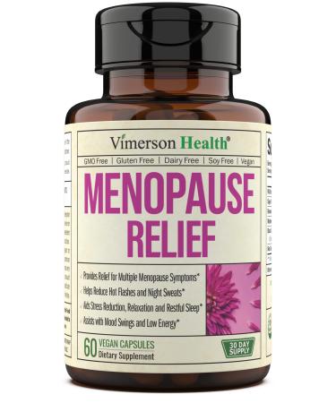 Menopause Supplement for Women. Vegan Menopause Relief Supplements for Women. Helps with Hormone Balance Night Sweats Hot Flashes Mood & More - with Wild Yam Black Cohosh & Red Clover. 60 Capsules