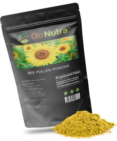 Go Nutra - Bee Pollen Powder Pure Bee Pollen Powder Bee Pollen Supplement for Humans Dogs Bearded Dragon and More Non-GMO Gluten-Free Vegan 8 oz - Buy Online on GoSupps.com