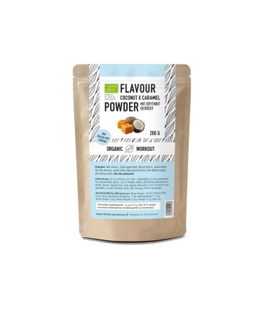 Organic coconut caramel taste powder - delicious taste and sweetness - without artificial sweeteners versatile for food & drinks - Flavor Powder - Organic Workout (1 Series) Kokos -Karamell 200 g (1 Pack)