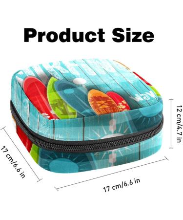 Portable Women's Binding-Storage Bags for Menstrual Cups & Tampons - Perfect for Teenage Girls | Multicolored Surfboard Design - Buy Online on GoSupps.com