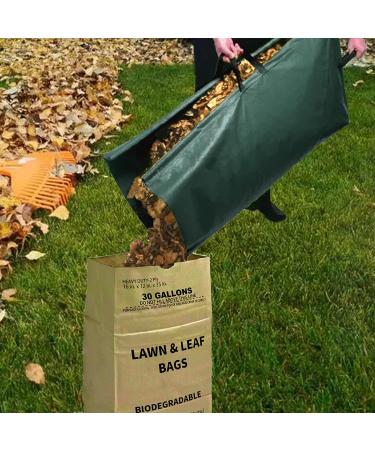 LeafSky Leaf Collector Tripod Bag Kit | 10 Count 30 Gallon Heavy Duty Paper Bags | Lawn Leaf Bag with Scoops Gloves | Self Standing Yard Waste Bag for Grass Clippings - Buy Online on GoSupps.com