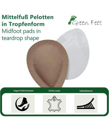 2 Pairs Orthopedic Midfoot Pelottes - Real Leather Size 38 Brown - Unisex Foot Support for Shoes & Sandals - Buy Online on GoSupps.com