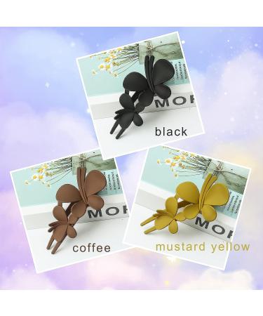 Matte Hair Claw Clips Set - 3 Pieces Double Butterfly Duck Bill Clips for Styling Thick Hair - Non-slip Barrettes for Women and Girls - Buy Online on GoSupps.com