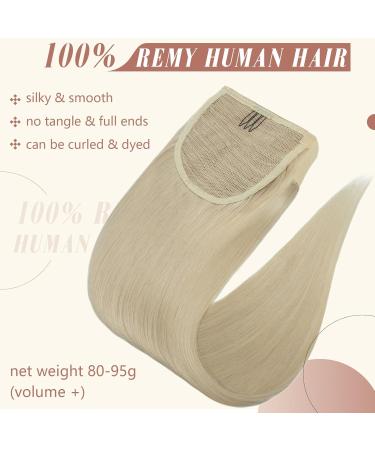Elailite Real Hair Ponytail Extension #60 Platinum Blonde - 40cm 80g Smooth Natural Hair Braid - Buy Online on GoSupps.com