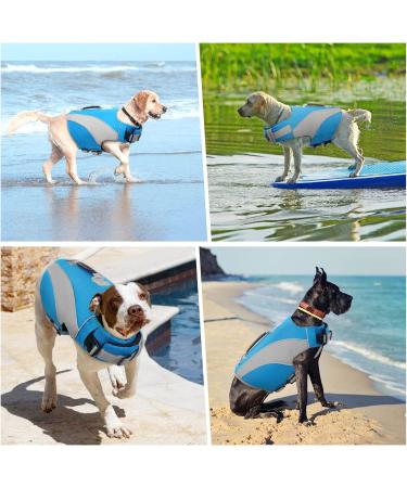 Ultimate Dog Life Vest - Ripstop Float Coat for All Sizes | Lifeguard Swimming Vest with Rescue Handle & Reflectors (Blue Large) - Buy Online on GoSupps.com