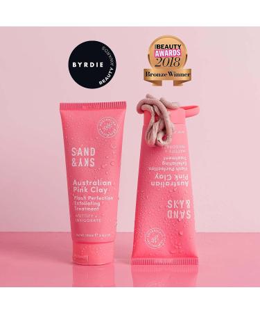 Sand & Sky Flash Perfection Exfoliating Treatment Face Scrub - Australian Pink Clay Facial Exfoliator with Rosehip, Grapeseed & Olive Oil (3.4 oz) - Buy Online on GoSupps.com