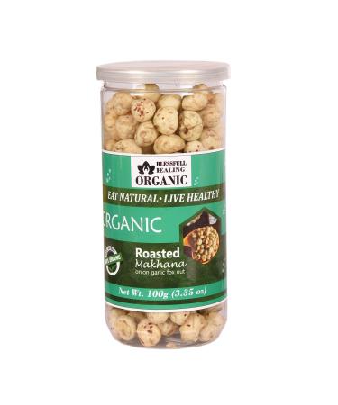 Blessfull Healing Organic Onion Garlic Roasted Flavoured Makhana 100 grams Onion Garlic