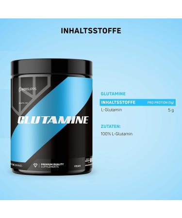 Neosupps L-Glutamine Powder 500g - Pure Tasteless Vegan Post-Workout Supplement for Enhanced Training Recovery - Buy Online on GoSupps.com