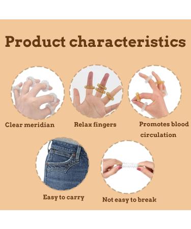 12-Piece Acupressure Ring Set: 6 Golden & 6 Silver Finger Massage Rings for Stress Relief & Pressure Reduction - Buy Online on GoSupps.com