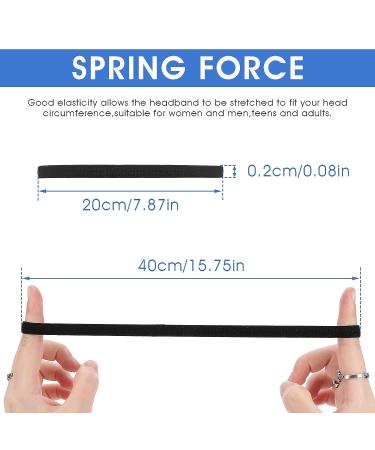 WLLHYF 3-Pack Non-Slip Black White Headbands - Thin Elastic Hair Ties for Sports, Running, Yoga - Unisex Hair Accessories - Buy Online on GoSupps.com
