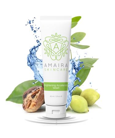 Amaira Brightening Accelerator Wash - Gentle Exfoliating Cleanser with Natural Plant-Based Ingredients for Sensitive & Intimate Areas Brightens Dark Spots Evens Skin Tone (2 fl oz)