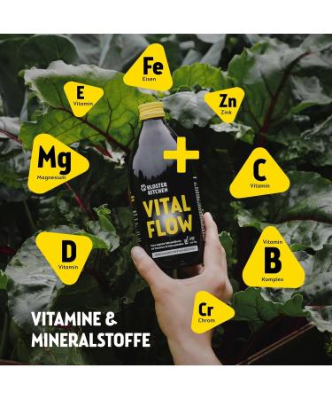  Kloster Kitchen Kloster Kitchen Vital Flow Micronutrient Concentrate | 500 ml 31 days 74 ingredients | Fruits vegetables and herbs Vitamins minerals and trace elements | Micronutrients Liquid Juice - Buy Online on GoSupps.com