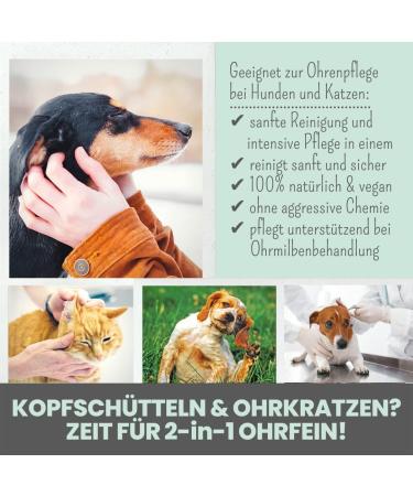 NOMS 2-in-1 Ear Cleaner for Dogs & Cats | Jojoba Oil & Bamboo Pads | Ear Drops for Inflammation Itching & Mites | 75ml - Buy Online on GoSupps.com