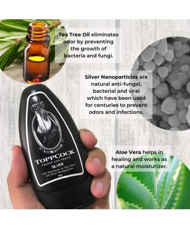 Classic ToppCock Silver Leave-On Hygiene Gel for Men - 90ml Odor Neutralizer & Moisturizer - Buy Online on GoSupps.com