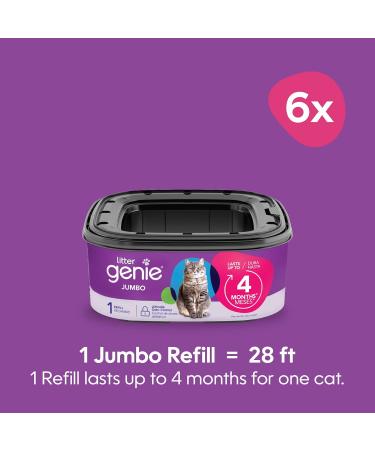 Litter Genie Refill Bags | Jumbo 6-Pack | Up to 24 months of supply in 6 cartridges | Ultimate Odor Control Cat Litter Bags New & Improved Jumbo (6-Pack) - Buy Online on GoSupps.com