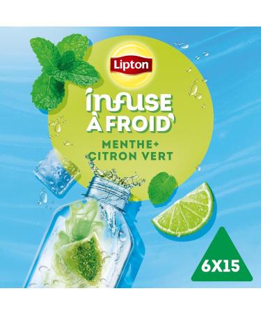 Lipton Cold Brew Cold Infusion Lemon & Mint Taste Ideal for Ice Tea Ingredients of 100% Natural Origin 6x15 Pyramid Bag - Buy Online on GoSupps.com