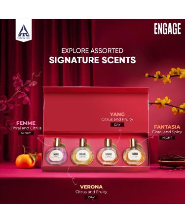 En-gage Gift Set - Luxury Perfume Gifts For Women 100ml Long Lasting Smell Women Perfume Best Wedding Gift Hamper by ITC Eau De Parfum for Girls Travel Sized Perfume Combo 25ml x 4 - Buy Online on GoSupps.com