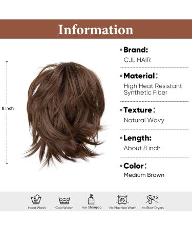 CJL Medium Brown 8 inch Claw Clip Ponytail Hair Extension | Messy Bun Hairpiece - Buy Online on GoSupps.com