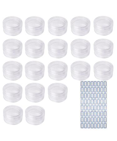 20 pieces cosmetics sample 5 g round cosmetics doses plastic doses mini doses with screw cap transparent empty jar with sticker white transparent - Buy Online on GoSupps.com