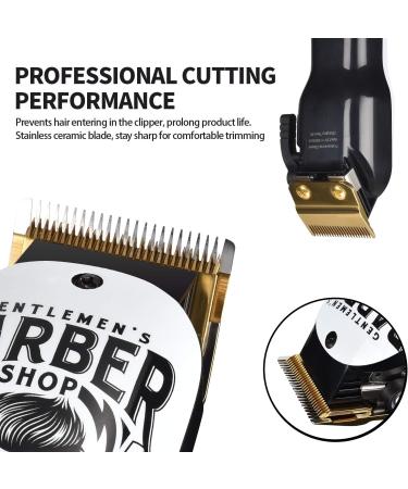 BESTBOMG Professional Cordless Hair Clippers Kit with 6 Guide Combs - Rechargeable Beard Trimmer for Men/Father/Husband/Boyfriend - Y4-White - Buy Online on GoSupps.com