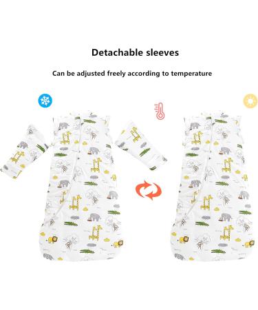 Chilsuessy Winter Baby Sleeping Bag 3.5 Tog with Detachable Sleeves - Giraffe Park Design | 3-6 Months - Buy Online on GoSupps.com