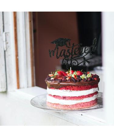 Mastered It Cake Topper Black Glitter Graduation Cake Pick for 2024 Congratulations Graduation Party Cake Decorations Supplies - Buy Online on GoSupps.com