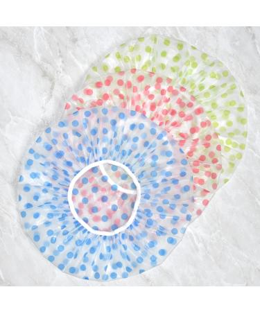 Waterproof Shower Caps 3 Pack - Reusable Plastic Hair Hats for Kids, Women, Men - Large Elastic Band for Long Hair Protection - Ideal for Spa, Salon, and Hair Mask Treatment - Buy Online on GoSupps.com