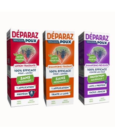 Poux Mega Pack Anti-Poux Complet 3 tapes : Lotion Crystal + Shampooing Traitant + Shampooing Pr ventif 2-en-1 | limine & Prot ge Contre Poux et Lentes | 100% Efficace - lot de 3