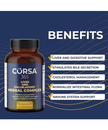 CORSA365 Liver Health and Gallbladder Support Formula - Liver Cleanse Detox & Repair Herbal Complex with Rosehips St. John's Wort Chamomile - Gallbladder Liver Supplements for Women Men - 60 Capsules - Buy Online on GoSupps.com
