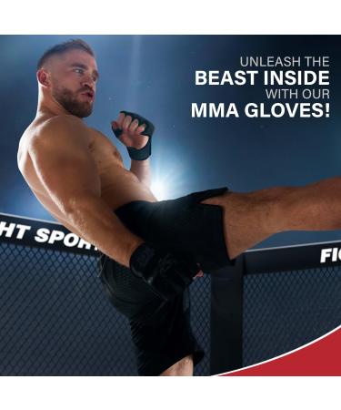 Beastrage MMA Gloves for Men & Women | Vegan Leather Ventilated Palm Ideal for Grappling Sparring Muay Thai Kickboxing & Boxing | International Shipping Available - Buy Online on GoSupps.com