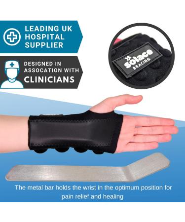 Solace Bracing Cool-Flow Wrist Support | British Made NHS Brace with Metal Splint | Red, Large Right Hand - Buy Online on GoSupps.com