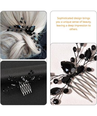 MAGICLULU Black Crystal Hair Accessories Bridesmaid Hair Accessories Bridal Headwear Women Insert Comb Elegant Bride Headdress Inserted Hair Comb Bride Hair Accessories Crystals Hair Comb - Buy Online on GoSupps.com