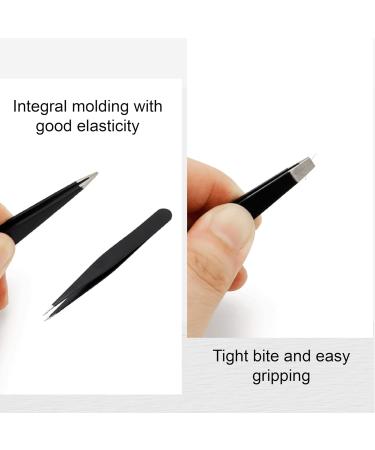 Professional Stainless Steel Tweezers for Eyebrows Eyelashes and Ingrown Veils - Set of 4 Non-Slip Finish - Buy Online on GoSupps.com