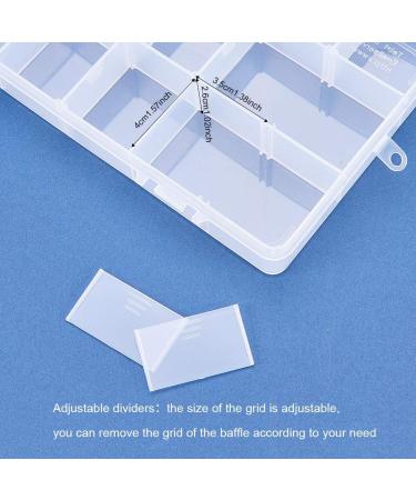 Benecreat 4 Pack Large Transparent Plastic Storage Box with Adjustable Dividers - 18 Grids for Jewelry Beads, Tools, and Craft Accessories - 9.4x5.7x1.18 Inch - Buy Online on GoSupps.com
