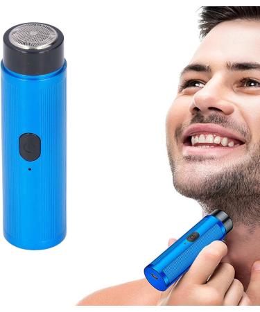 Portable Mini Electric Shaver for Men - Rechargeable Quiet Self-Sharpening | Ideal for Travel & Home Use (Blue - Buy Online on GoSupps.com