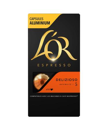 L'Or Espresso Café Delizioso - Intensity 5 - 50 Aluminum Capsules Compatible with Nespresso®* Machines (10 capsules)