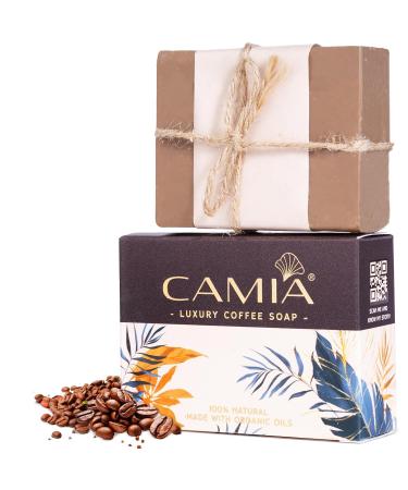 CA MIA - 100% Natural & Handmade Organic Coffee Soap For Bath | Luxury & Natural Bath Soap to Remove Dead Skin Cells | Exfoliating and Skin-Revitalizing Soap Bar | Rich in Antioxidants | 125 Gm