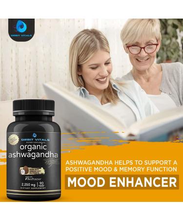 Organic Ultra High Strength Ashwagandha Root 2250mg with MCT Oil & Black Pepper - 90 Vegan Capsules for Stress & Immune Support - Buy Online on GoSupps.com