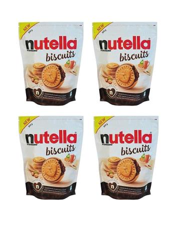 Zeus Party 4 x 304g packs of NUTELLA BISCUITS crispy sweet heart biscuits stuffed with the unique taste of NUTELLA FERRERO 4 x 304g
