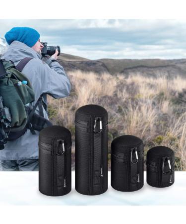 Powerextra 4x Zipper Lens Case Lens Pouch Bag with Thick Protective Neoprene for DSLR Camera Lens Fit for CA Nikon Sony Olympus Panasonic Includes - Small Medium Large XL Size - Buy Online on GoSupps.com