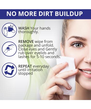 NOVEHA Eyelid Wipes - Delicate Lash & Eyelid Care with Hyaluronic Acid Chamomile & Aloe Vera - 60 Pre-Moistened Individually Wrapped Pads - Buy Online on GoSupps.com