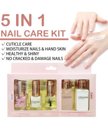 5 In 1 Nail Care Set Cuticle Care Set with Nail Strengthener Nail Hardener Clear Top Coat Nail Rescue Calcium Primer Hand & Nail Cream for Moisturize Thin Nails Growth Nail Repair Nail Care Kit - Buy Online on GoSupps.com