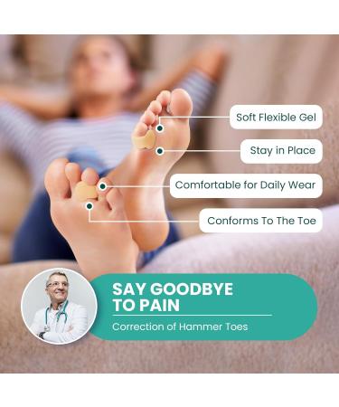 Welnove Gel Toe Separators - Small Toe Pillows & Sleeves for Friction Relief (8 Pack Beige) - International Shipping Available - Buy Online on GoSupps.com