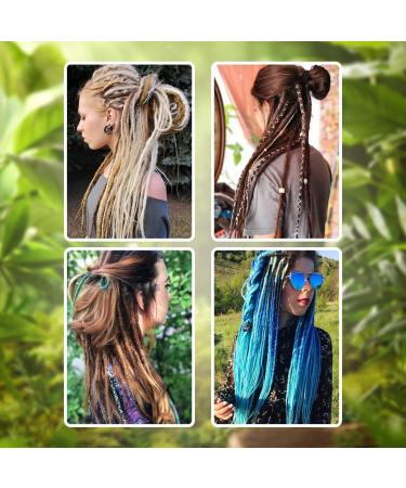 Double Ended Light Blonde Synthetic Dreadlock Extensions | 24 Inch (10 Strands) Handmade Dreads in Castleton Green - Buy Online on GoSupps.com