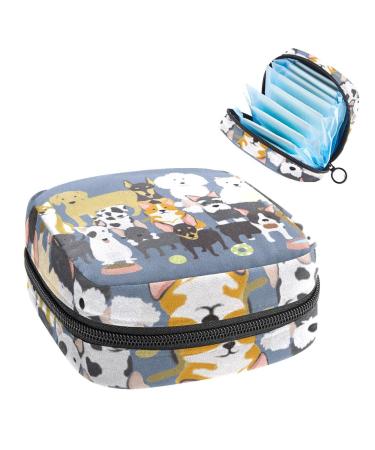 Women's bonds storage pockets Stillpad holder cute dog puppies collection portable period kit pocket feminine product bag for women girls color4