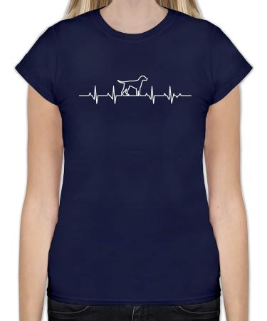 Shirtracer Women's Shirt | Heartbeat Dog 02 Design | Perfect Gift for Dog Owners | Navy Blue M - International Shipping Available - Buy Online on GoSupps.com