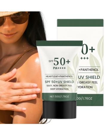 Women's Daily Sun Cream - SPF 50 Travel Sun Cream Lotion Size 90 ml Ultra Light UV Protection Non-Sticky Comfortable for Beach Travel Sports Make-Up