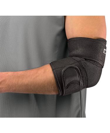 Mueller Adjustable Elbow Support, Black, One Size 1 Count (Pack of 1) Black