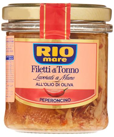 Rio Mare Filetti di Tonno al Peperoncino in Olio di Oliva Tuna fillets in olive oil with chili 130g